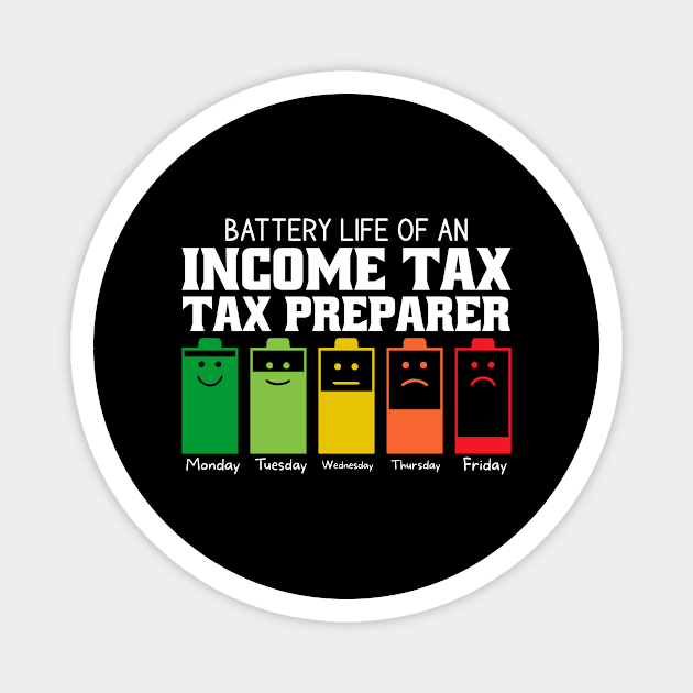 Battery Life Of An Income Tax Preparer Magnet by Stay Weird